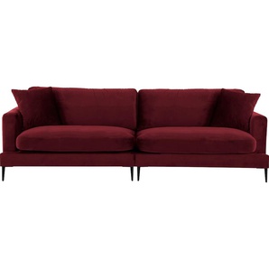 Big-Sofa LEONIQUE Cozy Sofas Gr. B/H/T: 252 cm x 80 cm x 97 cm, Samtoptik, rot XXL Sofas