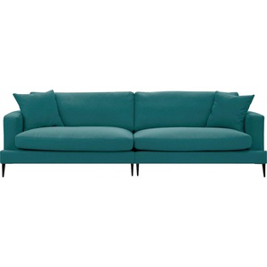 Big-Sofa LEONIQUE Cozy Sofas Gr. B/H/T: 252 cm x 80 cm x 97 cm, Strukturstoff, blau (petrol) XXL Sofas