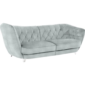 Big-Sofa LEONIQUE Retro Sofas Gr. B/H/T: 256 cm x 85 cm x 115 cm, Chenille, Hohe Armlehne links, grau (titano) XXL Sofas