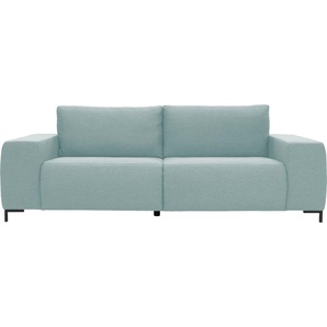 Big-Sofa LOOKS BY WOLFGANG JOOP Looks VI Sofas Gr. B/H/T: 242 cm x 87 cm x 88 cm, Struktur fein, blau (eisblau) XXL Sofas gerade Linien, in 2 Bezugsqualitäten