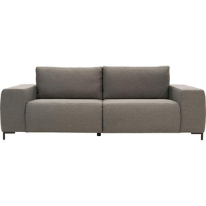 Big-Sofa LOOKS BY WOLFGANG JOOP Looks VI Sofas Gr. B/H/T: 242 cm x 87 cm x 88 cm, Struktur fein, grau XXL Sofas gerade Linien, in 2 Bezugsqualitäten