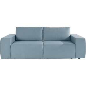 Big-Sofa LOOKS BY WOLFGANG JOOP LooksII Sofas Gr. B/H/T: 242 cm x 87 cm x 89 cm, Feinstruktur weich, blau (eisblau) XXL Sofas