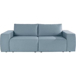 Big-Sofa LOOKS BY WOLFGANG JOOP LooksII Sofas Gr. B/H/T: 242 cm x 87 cm x 89 cm, Feinstruktur weich, blau (eisblau) XXL Sofas geradlinig und komfortabel