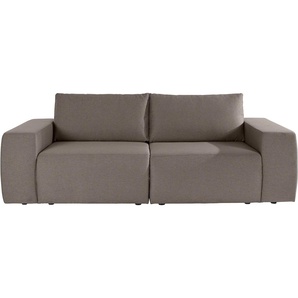 Big-Sofa LOOKS BY WOLFGANG JOOP LooksII Sofas Gr. B/H/T: 242 cm x 87 cm x 89 cm, Feinstruktur weich, braun (schlamm) XXL Sofas