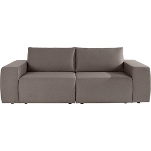 Big-Sofa LOOKS BY WOLFGANG JOOP LooksII Sofas Gr. B/H/T: 242 cm x 87 cm x 89 cm, Feinstruktur weich, braun (schlamm) XXL Sofas geradlinig und komfortabel