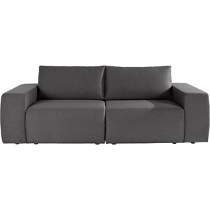 Big-Sofa LOOKS BY WOLFGANG JOOP LooksII Sofas Gr. B/H/T: 242 cm x 87 cm x 89 cm, Feinstruktur weich, grau XXL Sofas geradlinig und komfortabel