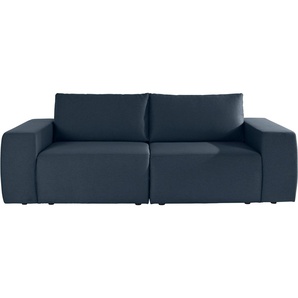 Big-Sofa LOOKS BY WOLFGANG JOOP LooksII Sofas Gr. B/H/T: 242 cm x 87 cm x 89 cm, Struktur fein, blau (dunkelblau) XXL Sofas geradlinig und komfortabel