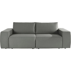 Big-Sofa LOOKS BY WOLFGANG JOOP LooksII Sofas Gr. B/H/T: 242 cm x 87 cm x 89 cm, Struktur fein, grau (steel) XXL Sofas geradlinig und komfortabel
