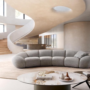 Big-Sofa Lunna 360x175 cm Strukturstoff Soft Grau 2 Kissen, Big Sofas