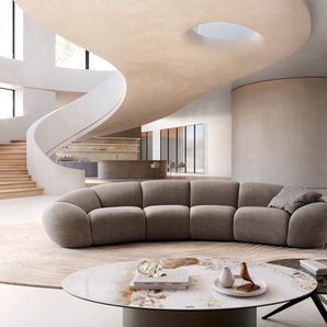 Big-Sofa Lunna 360x175 cm Strukturstoff Soft Taupe 2 Kissen, Big Sofas