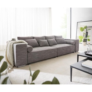 Big-Sofa Marbeya 290x110 cm Hellgrau mit Schlaffunktion, Big Sofas