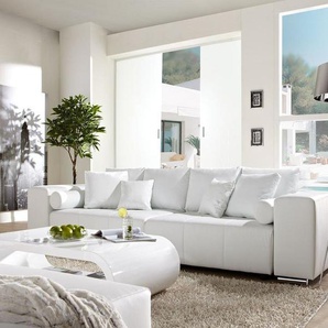 Big-Sofa Marbeya 290x110 cm Weiss mit Schlaffunktion, Big Sofas