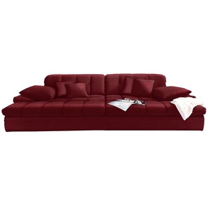 Big-Sofa MR. COUCH Biarritz Sofas Gr. B/H/T: 318 cm x 85 cm x 133 cm, Samtstoff, ohne Funktion, rot Sofas mit LED wahlweise Kaltschaum (140kg BelastungSitz), Kopfteilverstellung