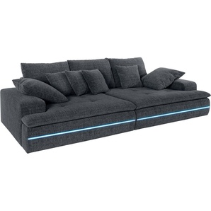 Big-Sofa MR. COUCH Haiti Sofas Gr. B/H/T: 260 cm x 85 cm x 142 cm, Aqua Clean Pascha, Mit RGB, blau (blaugrau) XXL Sofas wahlweise mit Kaltschaum (140kg BelastungSitz) und AquaClean-Stoff