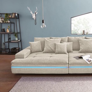 Big-Sofa MR. COUCH Haiti Sofas Gr. B/H/T: 300 cm x 85 cm x 142 cm, Aqua Clean Pascha, Mit Kaltschaum-mit RGB, beige (natur) XXL Sofas
