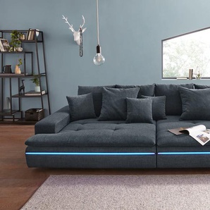 Big-Sofa MR. COUCH Haiti Sofas Gr. B/H/T: 300 cm x 85 cm x 142 cm, Aqua Clean Pascha, Mit Kaltschaum-mit RGB, blau (blaugrau) XXL Sofas