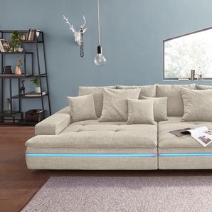 Big-Sofa MR. COUCH Haiti Sofas Gr. B/H/T: 300 cm x 85 cm x 142 cm, Aqua Clean Pascha, Mit RGB, beige (natur) XXL Sofas