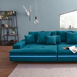 Big-Sofa MR. COUCH Haiti Sofas Gr. B/H/T: 300 cm x 85 cm x 142 cm, Aqua Clean Pascha, Mit RGB, blau (petrol) XXL Sofas