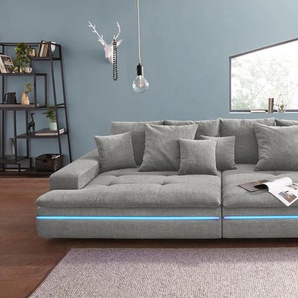 Big-Sofa MR. COUCH Haiti Sofas Gr. B/H/T: 300 cm x 85 cm x 142 cm, Aqua Clean Pascha, Mit RGB, grau (melange) XXL Sofas