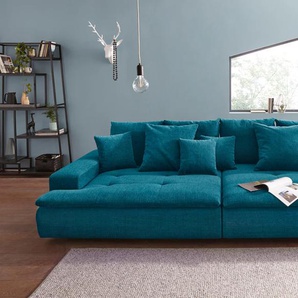 Big-Sofa MR. COUCH Haiti Sofas Gr. B/H/T: 300 cm x 85 cm x 142 cm, Aqua Clean Pascha, Ohne Funktion, blau (petrol) XXL Sofas