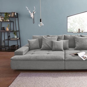 Big-Sofa MR. COUCH Haiti Sofas Gr. B/H/T: 300 cm x 85 cm x 142 cm, Aqua Clean Pascha, Ohne Funktion, grau (melange) XXL Sofas