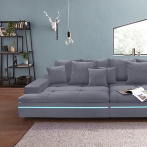 Big-Sofa MR. COUCH Haiti Sofas Gr. B/H/T: 300 cm x 85 cm x 142 cm, Aqua Clean Prestige, Mit RGB, grau (stone) XXL Sofas