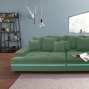 Big-Sofa MR. COUCH Haiti Sofas Gr. B/H/T: 300 cm x 85 cm x 142 cm, Aqua Clean Prestige, Mit RGB, grün (mint) XXL Sofas wahlweise mit Kaltschaum (140kg BelastungSitz) und AquaClean-Stoff
