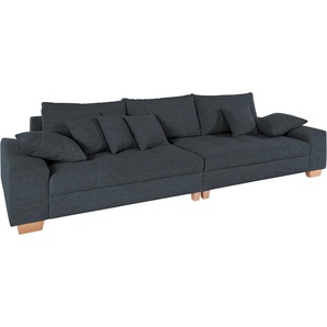 Big-Sofa MR. COUCH Nikita Sofas Gr. B/H/T: 300 cm x 86 cm x 118 cm, Aqua Clean Pascha, Mit Kaltschaum, blau (blaugrau) XXL Sofas