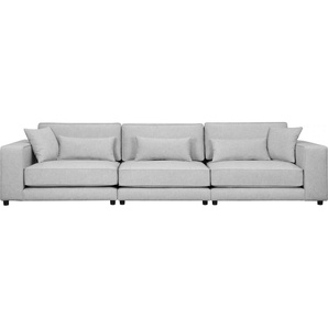 Big-Sofa OTTO PRODUCTS Grenette Sofas Gr. B/H/T: 317 cm x 77 cm x 102 cm, Samtoptik recycelt, grau (hellgrau) XXL Sofas