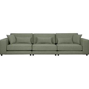 Big-Sofa OTTO PRODUCTS Grenette Sofas Gr. B/H/T: 317 cm x 77 cm x 102 cm, Samtoptik recycelt, grün XXL Sofas