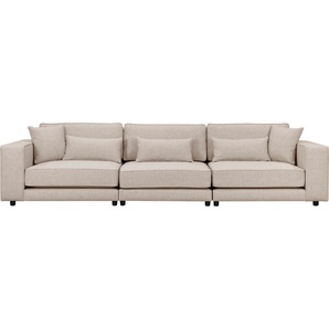Big-Sofa OTTO PRODUCTS Grenette Sofas Gr. B/H/T: 317 cm x 77 cm x 102 cm, Struktur (recyceltes Polyester), beige XXL Sofas Modulsofa, im Baumwoll-Leinenmix oder aus recycelten Stoffen