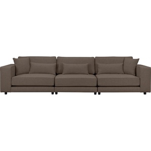 Big-Sofa OTTO PRODUCTS Grenette Sofas Gr. B/H/T: 317 cm x 77 cm x 102 cm, Struktur (recyceltes Polyester), braun XXL Sofas Modulsofa, im Baumwoll-Leinenmix oder aus recycelten Stoffen