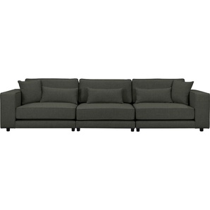Big-Sofa OTTO PRODUCTS Grenette Sofas Gr. B/H/T: 317 cm x 77 cm x 102 cm, Struktur (recyceltes Polyester), grün (dunkelgrün) XXL Sofas