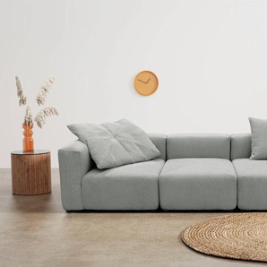 Big-Sofa RAUM.ID Gerrid Sofas Gr. B/H/T: 301 cm x 69 cm x 108 cm, Cord, grau (hellgrau) XXL Sofas Cord-Bezug, bestehend aus Modulen: 2 Eck- und ein Mittelelement