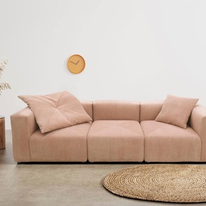 Big-Sofa RAUM.ID Gerrid Sofas Gr. B/H/T: 301 cm x 69 cm x 108 cm, Cord, rosa (rose) XXL Sofas