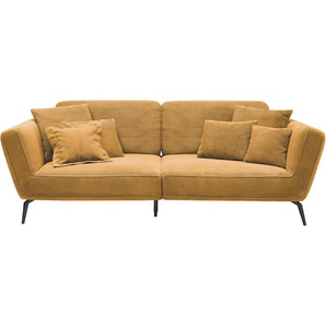 Big-Sofa SET ONE BY MUSTERRING SO 4500 Sofas Gr. B/H/T: 260 cm x 90 cm x 125 cm, Breitcord, mit Kopfstütze, gelb (mustard) XXL Sofas Füße in zwei Farben, wahlweise mit Kopftütze, Breite 260cm Bestseller
