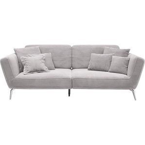 Big-Sofa SET ONE BY MUSTERRING SO 4500 Sofas Gr. B/H/T: 260 cm x 90 cm x 125 cm, Breitcord, mit Kopfstütze, grau (hellgrau) XXL Sofas