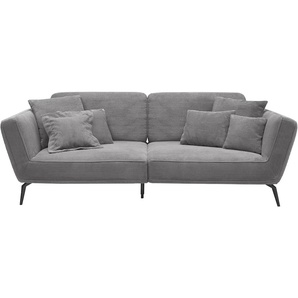Big-Sofa SET ONE BY MUSTERRING SO 4500 Sofas Gr. B/H/T: 260 cm x 90 cm x 125 cm, Breitcord, mit Kopfstütze, grau XXL Sofas Füße in zwei Farben, wahlweise mit Kopftütze, Breite 260cm