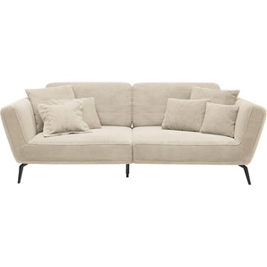Big-Sofa SET ONE BY MUSTERRING SO 4500 Sofas Gr. B/H/T: 260 cm x 90 cm x 125 cm, Breitcord, ohne Kopfstütze, beige (creme) XXL Sofas Füße in zwei Farben, wahlweise mit Kopftütze, Breite 260cm