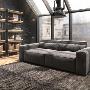 Big-Sofa Sirpio 230x95 cm Mikrofaser Khakibraun, Big Sofas