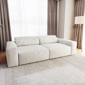 Big-Sofa Sirpio XL 270x130 cm Bouclé Creme-Weiß mit Hocker, Big Sofas