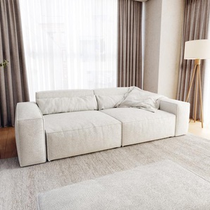Big-Sofa Sirpio XL 270x130 cm Bouclé Creme-Weiß mit Hocker, Big Sofas