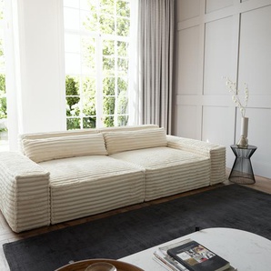 Big-Sofa Sirpio XL 270x130 cm Plüschcord Beige, Big Sofas