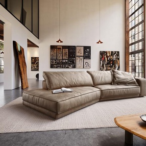 Big-Sofa Snoosh 400x150 cm Mikrofaser Schlamm Vintage Recamiere links, Big Sofas