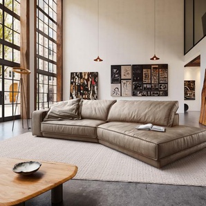 Big-Sofa Snoosh 400x150 cm Mikrofaser Schlamm Vintage Recamiere rechts, Big Sofas