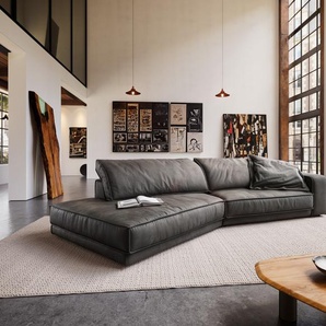 Big-Sofa Snoosh 400x150 cm Mikrofaser Schwarz Vintage Recamiere links, Big Sofas