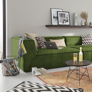 Big-Sofa TOM TAILOR BIG CUBE Sofas Gr. B/H/T: 270 cm x 66 cm x 122 cm, Samtstoff TSV, ohne Sitztiefenverstellung, grün (olive tsv 23) XXL Sofas TOM TAILOR Big-Sofa BIG CUBE, in 3 Breiten, Tiefe 122 cm