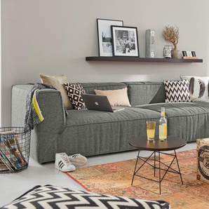 Big-Sofa TOM TAILOR HOME BIG CUBE Sofas Gr. B/H/T: 240 cm x 66 cm x 122 cm, Chenillestoff TSE, ohne Sitztiefenverstellung, grau (mouse grey tse 29) XXL Sofas