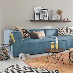 Big-Sofa TOM TAILOR HOME BIG CUBE Sofas Gr. B/H/T: 240 cm x 66 cm x 122 cm, Samtstoff TSV, ohne Sitztiefenverstellung, blau (cornflower tsv 16) XXL Sofas