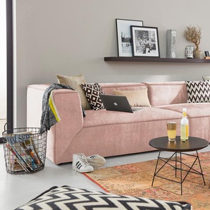 Big-Sofa TOM TAILOR HOME BIG CUBE Sofas Gr. B/H/T: 240 cm x 66 cm x 122 cm, Samtstoff TSV, ohne Sitztiefenverstellung, rosa (rosa tsv 27) XXL Sofas